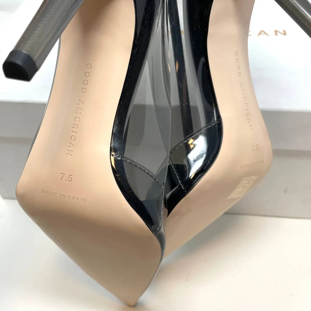 Good American Cinder-F*CKING-RELLA Pump In Light Smoke Size 7.5 New